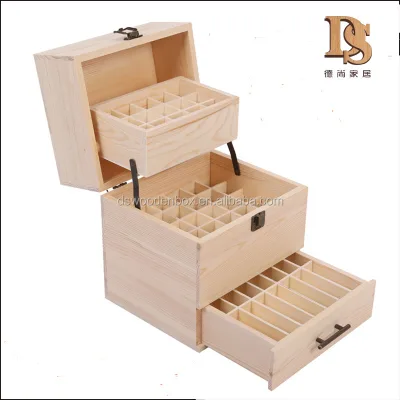 Solid Handmade 3-Tier Wooden Essential Oil Storage Box Factory Price Wholesales