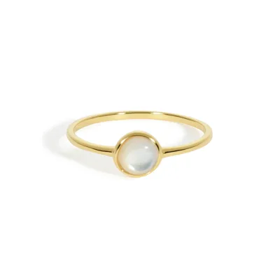 Gemnel Personalized Custom 925 Sterling Silver Round square Shell Bezel Setting Mother of Pearl Signet Finger Rings