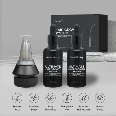 Private Label Organic Stem Cell Pdrn Scalp Treatment Serum Hair Growth Serum Hair Growth Comb Kit With Scalp Applicator