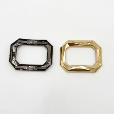 Jinqiuri Gold Geometric Cut Metal Shoe Buckle for High Heels Pumps Eco-Friendly Durable Decorative Footwear Accessory Zinc Alloy