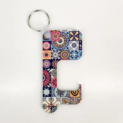 Sublimation MDF Customizable Design Self Defense Keychain Anti-contact Door Open Elevator Protection for Ramadan & Easter