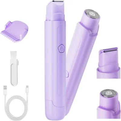 Waterproof Body and Facial Hair Removal Double Head Body Hair Trimmer Electric Razor Dual Head Shaver for Women