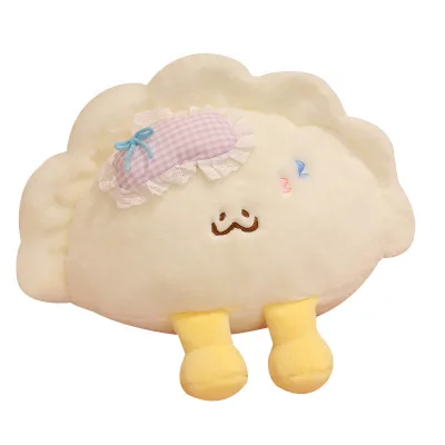 Custom Dumpling Plush Food Toy Cartoon Smile Design Food Shaped Pillow Custom Plush Toy