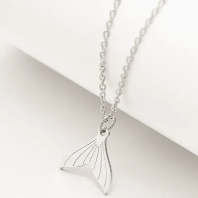Stainless Steel Chain Necklace Fish Tail Pendant Necklace