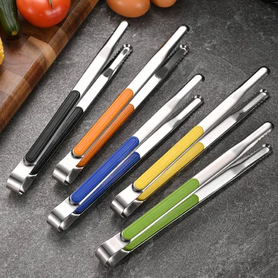 Multi-functional Stainless Steel Barbecue Food Food Clip Non-slip Non-magnetic Bread Clip Anti-scald High Temperature Grill Clip