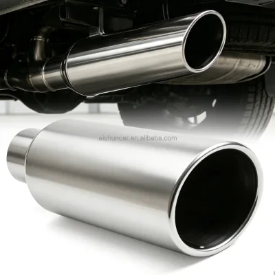 17 Inch Stainless Steel Car Exhaust Tip 4 Inch Single Outlet Weld-On Exhaust Muffler Tip Fit 2.5 Inch Pipe Factory Direct