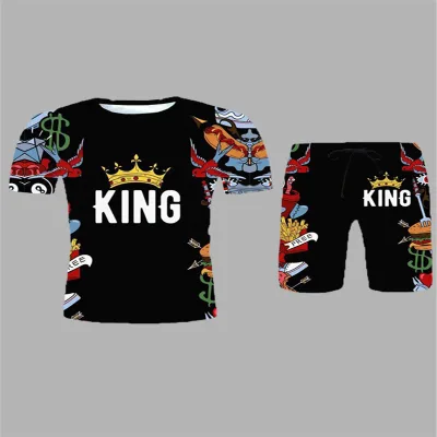 Clothing Manufacturers Two Piece Short Set Polyester Cotton Knitted Tracksuits Custom logo 2023 Mens Shorts Set for Men