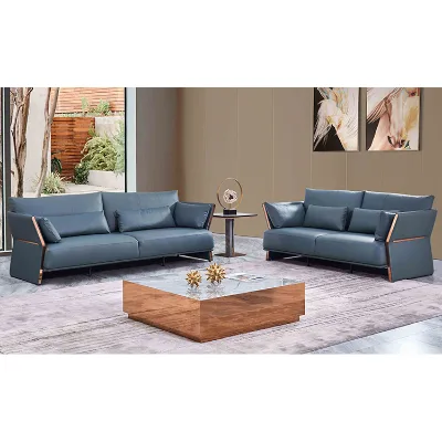 Funiture Solid Wood Sofa Home 1+2+3 Seater Modern Sectional Sofa Living Room Leather Sofa Furniture