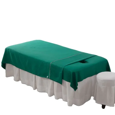 Wholesale Price Beauty Salon Anti-wrinkle Massage Bed Half Cover Cotton Massage Table Cover with Face Hole