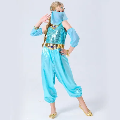 Cosplay Children Performance Dress Belly Dance Suit India Aladdin and His Lamp Role Playing Jasmine Princess Costumes