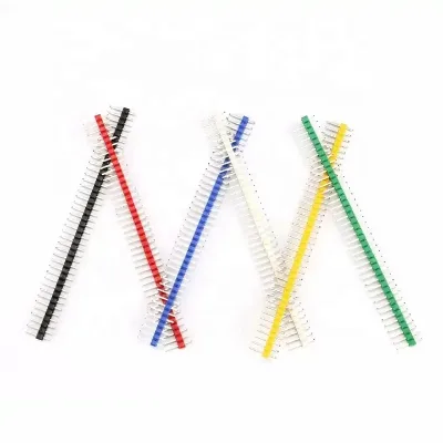 40pin Breakable Pin Header Connector 2.54mm Single Row Male Pin Headers Kit White Black Red Blue Green Yellow