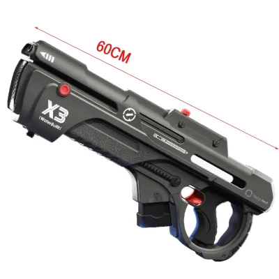 High Pressure Automatic Electric Water Squirt Gun With 2 Meters Connection Pipe,Range 15 Meters Super Soaker Water Gun for Adult