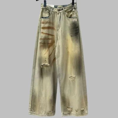 Excellent Wholesale New Design Pants Girls Fashion Women Jeans Pants Cargo Women's Ripped Jeans