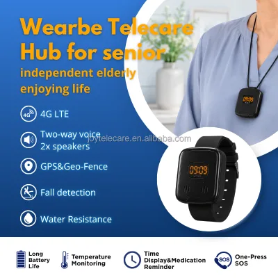 IP67 Waterproof Wearable Medical Alert Device with Real-time GPS Tracking for Elderly Care & Senior Safety
