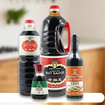 Happy Mum Custom 250ml 500ml 1L Condiments Chinese Soya Sauce Light Soy Sauce
