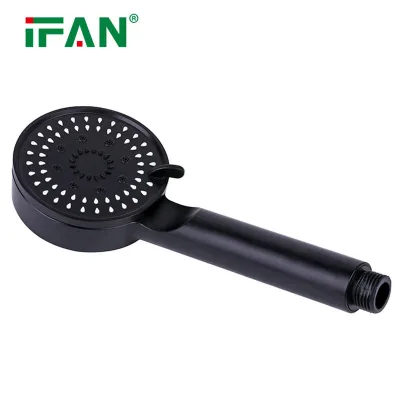 IFAN Hot Selling Bathroom System Hand Held Rainfall Shower Head Black Chrome Finish Plastic ABS 3-Year Warranty