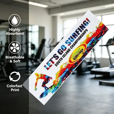 Surfing Sport Towels Custom Logo Printed 100%cotton Digital Printed Gym Rally Towel