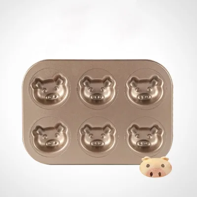 Cake Decorating Tools 6 Even Fish Rabbit Bear Shape Cake Mold Carbon Steel Non-stick Cartoon Baking Tray Baking Cake Mold
