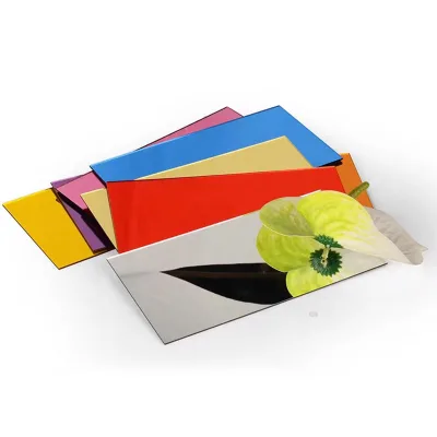Luxurious Silver Mirror Acrylic Sheets for Laser Cutting 1mm 2mm 3mm Golden Mirror Acrylic PMMA Plastic Sheet