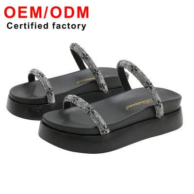 Diamond Strap slippers for Women's Outdoor Wear Women's Summer for Slippers Fashion Open Toe Platform Sandals Women Shoes