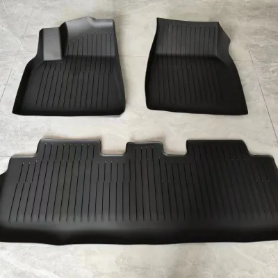 Factory Supply TPE Rubber All Weather Waterproof Car Foot Mat Nano Pattern Car Mats for Tesla Model Y/ Model 3