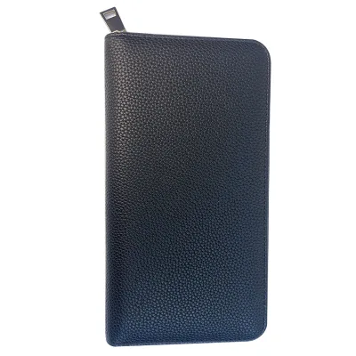 Customized Logo Men Long Zippered Wallet Pu Long Money Wallet Cardholder Bag