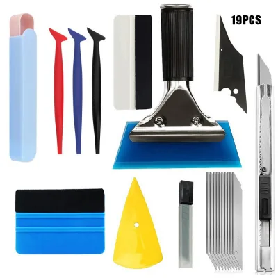 19-Piece Car Window Film Application Tool Kit Body Position Vinyl Wrapping Squeegee Scraper Applicator Tool Kits