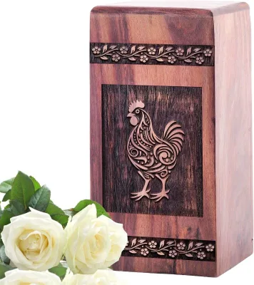 Wooden Pet Memorial  Urn, Decorative Chicken Urn, Cremation Urns for Human Ashes, Keepsake for Ashes Adult Male, Miniature Women