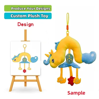 Nursery Decor Baby Crib Hanging Rattles Toys Sensory unicorn Stuffed Animals Pram Mobile Toys Peluche Custom
