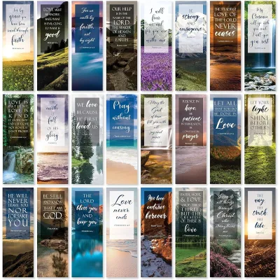 Watercolor Bible Bookmarks Religious Gift Set - Jesus Christian Scripture Verse Cards Book Mark for Holiday Decor