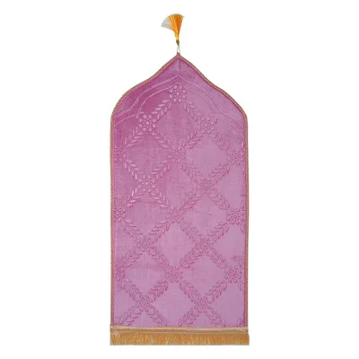 Washable Soft Prayer Mat in Arabic Personalised Prayer Mat With Name Rawdah Prayer Mat