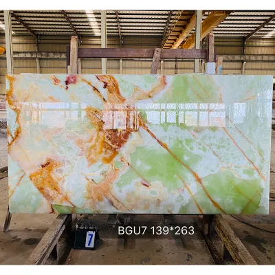 Natural Translucent Green Onyx Stone Slab for Kitchen Worktop Countertop
