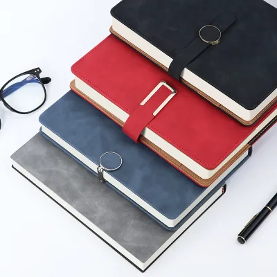 Custom A5 Notebook with Buckle Soft Leather Journal for Business or School Logo Imprinted