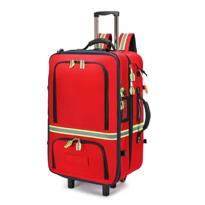 Large Capacity Pull Rod Box Emergency Box First Aid Backpack Epidemic Prevention First Aid Box Pull Rod Emergency Backpack