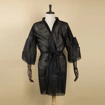 Factory Cheap Price Disposable Nonwoven Sauna Robe Gown Kimono for SPA Use