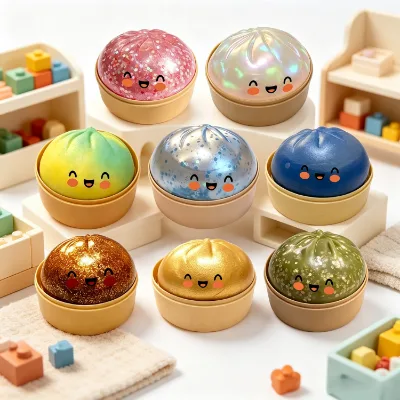 Stress Release Squishy TPR Glitter Dumpling Squish Squeeze Fidget Toy