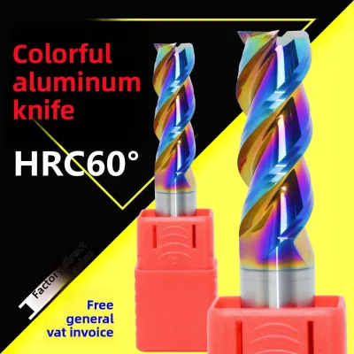 Carbide End Mill Tungsten Steel Colorful Coating High-Gloss 3-Flute DLC-Coated 120mm Cutter