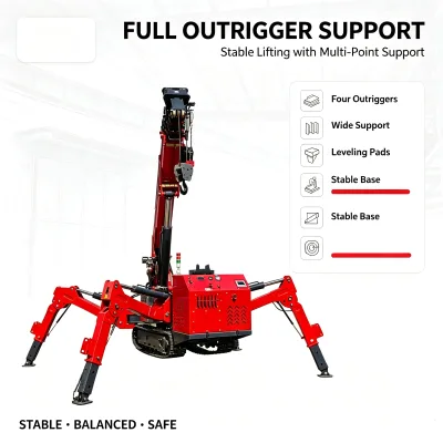 Compact Spider Crawler Crane Remote Control Small Lifting Machine for Workshop and Villa Hoisting Project