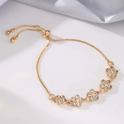 Fashion geometric crystal adjustable tassel bracelet ins niche light luxury personalized bracelet high-quality hand jewelry