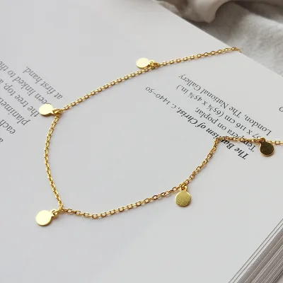 Daidan Necklace Minimalist Bijoux 18K Gold Chain Disc Silver Jewelry 925 Sterling Choker Necklaces