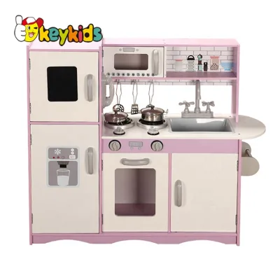 Newly Released Large Wooden Pink Kitchen Set Children's Kitchen & Food Toys-W10C501