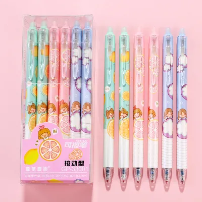 New Pens Wholesale Stationery Student Pen Set Neutral Ballpoint 12-piece-set Blue Black Cartoon Neutral Pen Set
