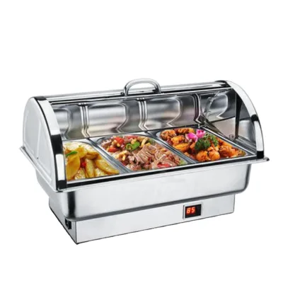 Chinese Restaurant Kitchen Equipment Bain Marie Food Warmer Roll Top Chafing Dish Buffet Food Heater for Otherhotel