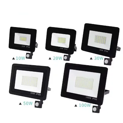 Hot Sale Economical LED Flood Light 10W-200W Smart Outdoor Lights with Sensor IP66 Aluminum Lamp Body AC Power Supply