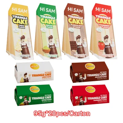 Hot Selling Hi SAM Fresh High-quality 95g Cheese Matcha Chocolate Strawberry Tea Four Flavors Triangle Cake Box