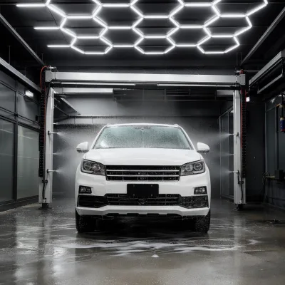 LED Hexagon Ceiling Panel Kit for Car Wash Service Bay 6000K High CRI