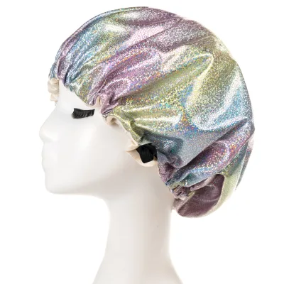 Wholesale Women's Satin Hat Fashion Stretch Adjustable Reversible Hair Care Cap Multiple Colors Available Soft Hat Shower Caps