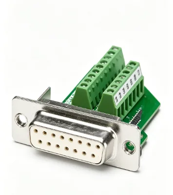 Standard D Sub Connector VS15BUDSUB15MPT0.5 15P Female Insert D-SUB 15 Pin Female Screw Terminal Block Breakout Board Adapter