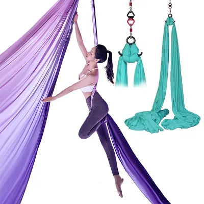 Artistic Performance Exercises Fitness Nylon Pilates Yoga Swing Aerial Silk Silks Flying Hammock Set Dance Strap Loop