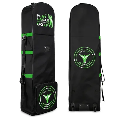New Model Golf Travel Bag With Wheels Outdoors Tug Package Easily Fold Nylon Golf Bag in Colorful